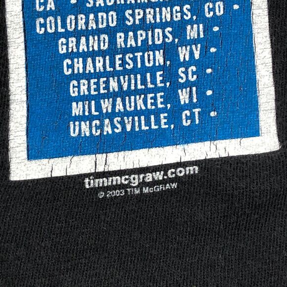 2003 Tim McGraw Country Music Tour Tee T Shirt Black Size XL B14 - Picture 6 of 6